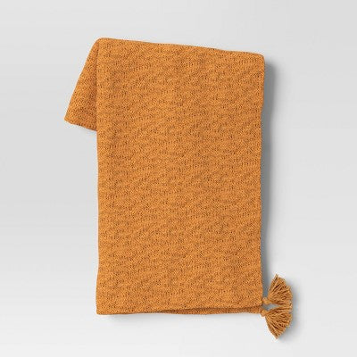 Textured Knit Throw Blanket With Tassels - Threshold™