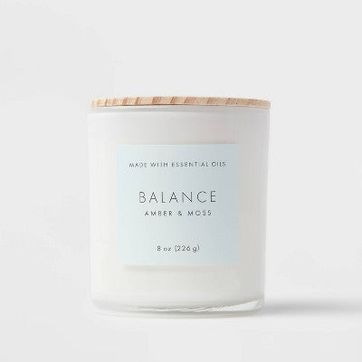 Wood Lidded Glass Wellness Balance Candle - Threshold™