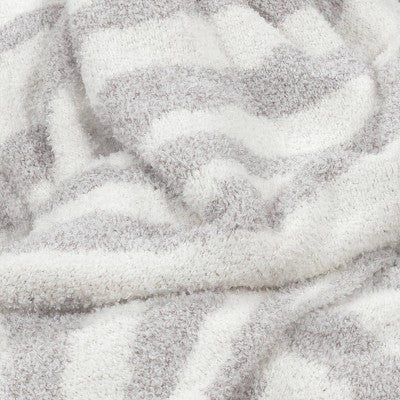 Cozy Feathery Knit Zebra Throw Blanket Gray - Threshold™
