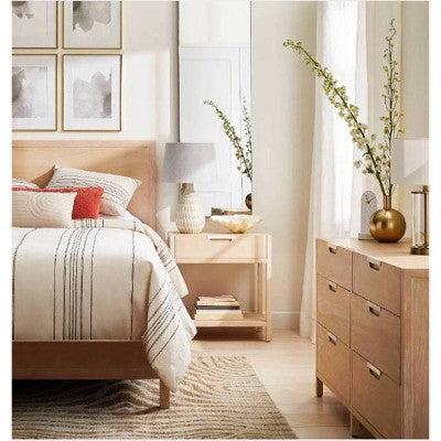Large Linen Mod Drum Lampshade Gray - Threshold™: Slip Uno Fitter, No Assembly Required