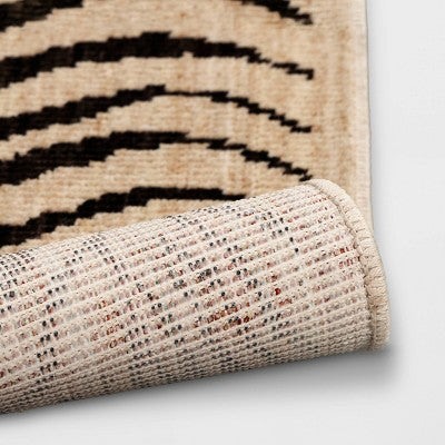 Washable Woven Zebra Accent Rug Black/Tan - Threshold™
