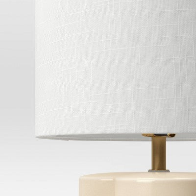 17"x10.25" Modern Clover Table Lamp Cream - Threshold™: Ceramic Base, Linen Shade, UL Listed, No Assembly Required