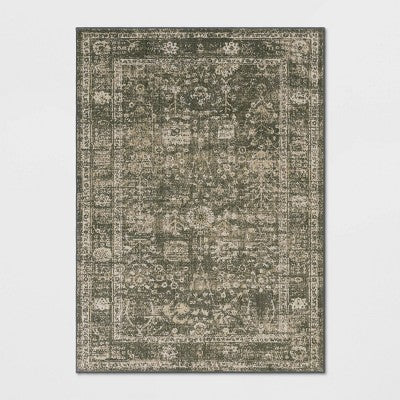 Floral Woven Area Rug Gray - Threshold™