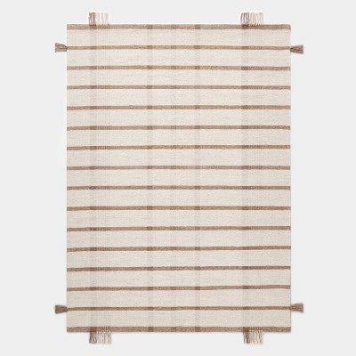 Handwoven Plaid Flat Weave Area Rug Cream/Brown - Threshold™ Designed With Studio McGee