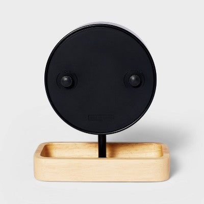 6.5" Desk Clock With Wood Tray - Threshold™