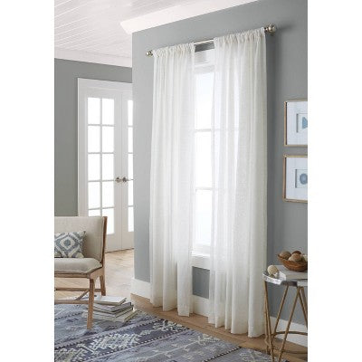 1pc 54"x84" Sheer Linen Window Curtain Panel Natural Linen - Threshold™