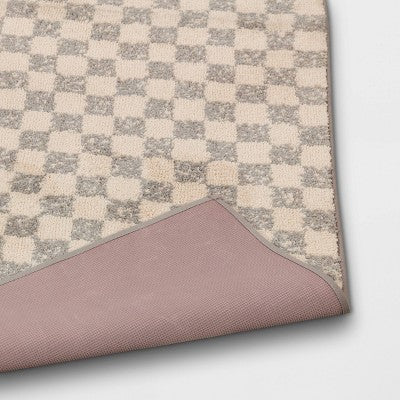 2'6"x4' Checkerboard Plush Accent Rug - Threshold™