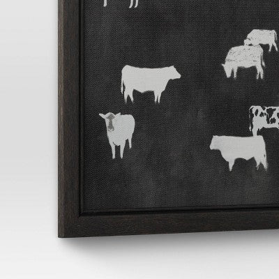 (Set Of 2) 12" X 12" Cow Collection II Framed Wall Canvases - Threshold™
