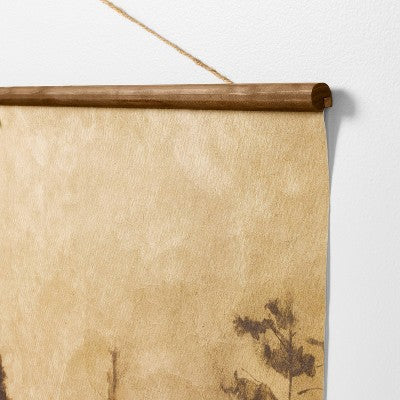 36"x48" Sepia Wilderness Paper Banner: Threshold™ Designed W/Studio McGee, Rustic Pine Frame, Nature Art