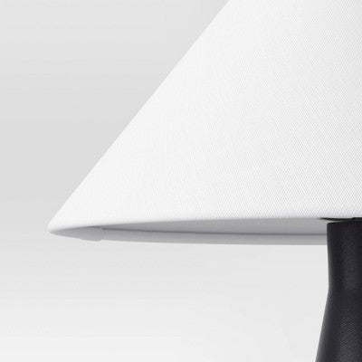 Ceramic Table Lamp With Tapered Shade Black (Includes LED Light Bulb) - Threshold™