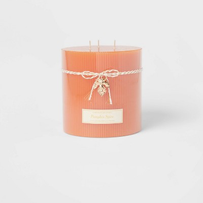 Ribbed Pillar Pumpkin Spice Candle - Threshold™