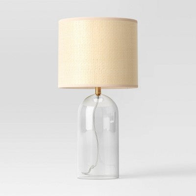 Glass Table Lamp With Open Base And Natural Shade - Threshold™
