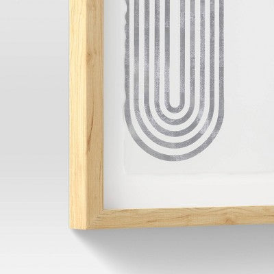 (Set Of 2) 16" X 20" Curve Lines Framed Under Glass Black - Threshold™