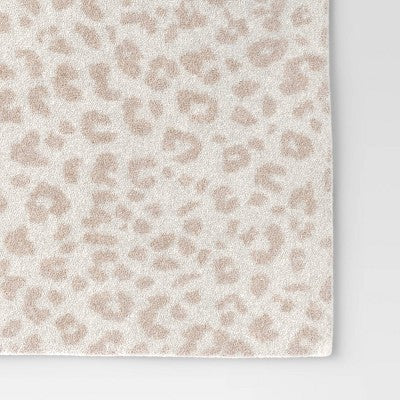Cozy Feathery Knit Cheetah Throw Blanket Beige - Threshold™