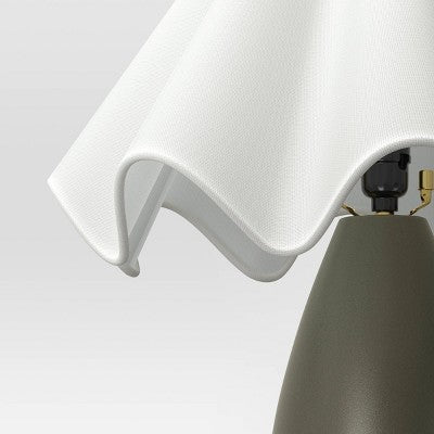 Wavy Shade Collection With Ceramic Base Table Lamp Green - Threshold™