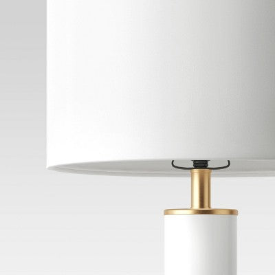 Large Assembled Tapered Glass Table Lamp (Includes LED Light Bulb) White - Threshold™