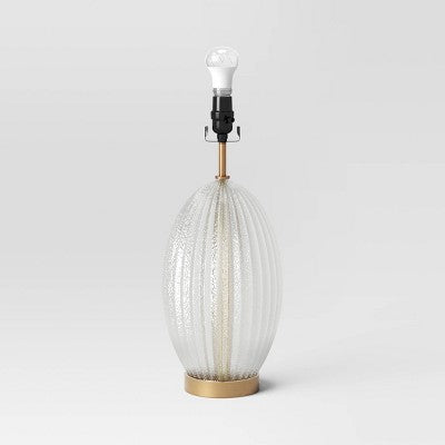Large Ribbed Glass Lamp Base Clear - Threshold™