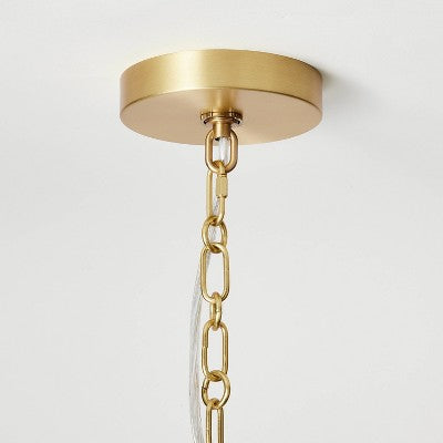 Pendant With Pleated Shade Ceiling Light White - Threshold™ Designed With Studio McGee: Elegant Iron & Cotton Fixture, UL Listed