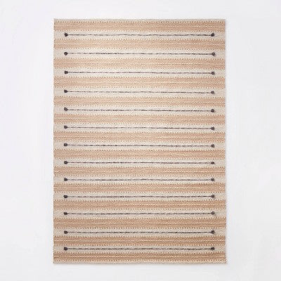 Striped/Clipped Yarn Rug Beige - Threshold™ Designed With Studio McGee