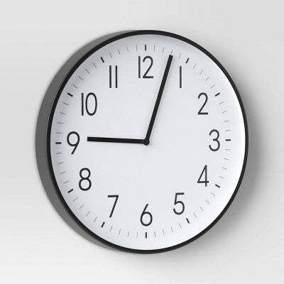 19" Plastic Wall Clock Matte Black - Threshold™