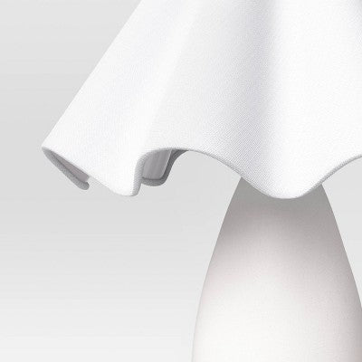 Wavy Shade Collection With Ceramic Base Table Lamp White - Threshold™