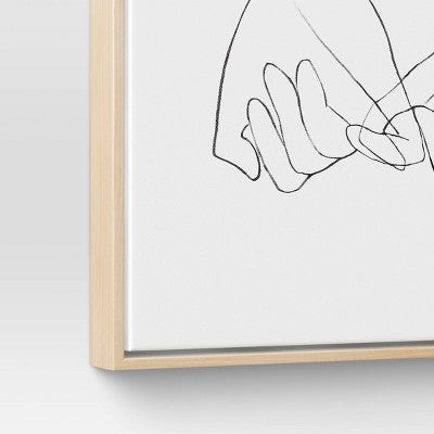 (Set Of 2) 16" X 20" Hands Framed Canvas - Threshold™: Modern Wall Art, Vertical Orientation, Sawtooth Back