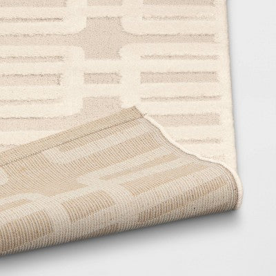 5'x7' High Low Geo Area Rug Ivory - Threshold™