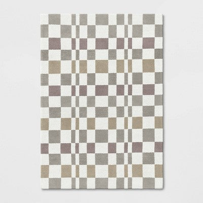 Checkered Woven Flatweave Area Rug White - Threshold™