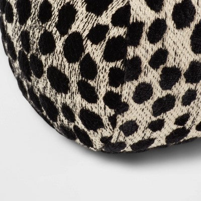 Bolster Jacquard Leopard Decorative Throw Pillow Black/Natural - Threshold™