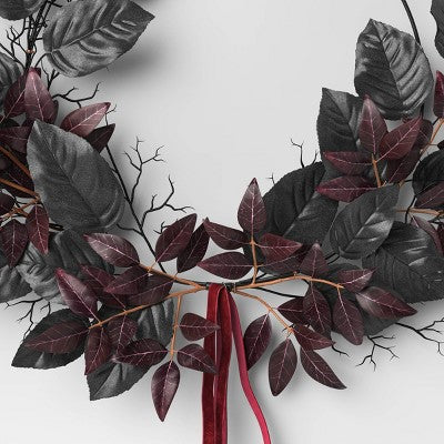 Halloween Leaf And Floral Wreath - Threshold™