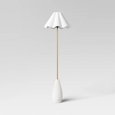 Wavy Shade Collection With Ceramic Base Floor Lamp - Threshold™