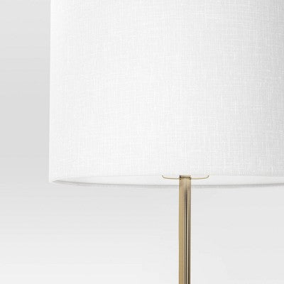 60"x20.5" Floor Lamp With Marble Table - Threshold™: Modern Standing Lamp With Polyester Shade