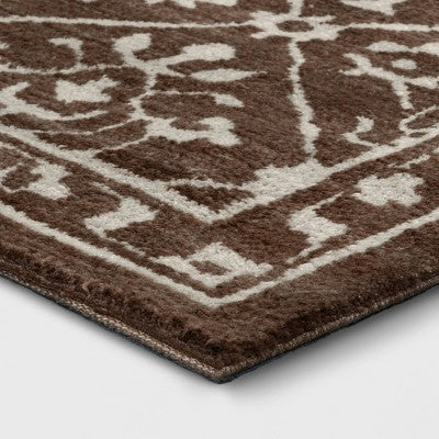 5'x7' Tile Knitted Area Rug Dark Brown - Threshold™