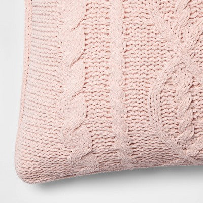  Oversized Cable Knit Chenille Throw Pillow - Threshold