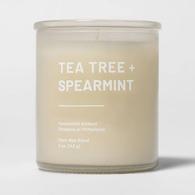 Glass Jar Tea Tree And Spearmint Candle Beige - Threshold™