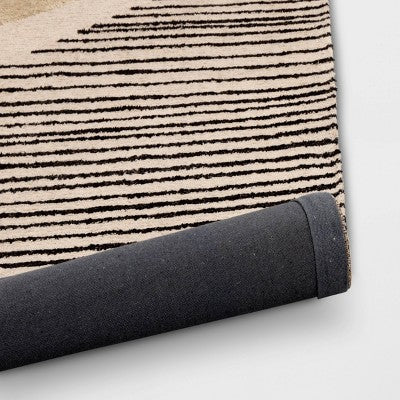 5'x7' Color Blocked Linear Area Rug Tan/Black - Threshold™