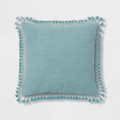  Euro Textured Slub Tassel Decorative Throw Pillow - Threshold™