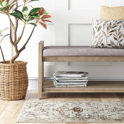  Stanfield Companion Distressed Scroll Area Rug Cream - Threshold™