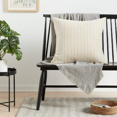  Oversized Cotton Striped Square Throw Pillow - Threshold™
