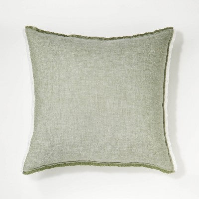  Oversized Reversible Linen Square Throw Pillow With Frayed Edges - Threshold™ Designed With Studio McGee