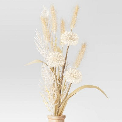  Large Grass Arrangement In Wood Pot - Threshold™