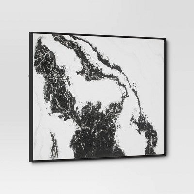  30" X 24" 2pk Marble Framed Printed Canvases Black/Tan - Threshold™