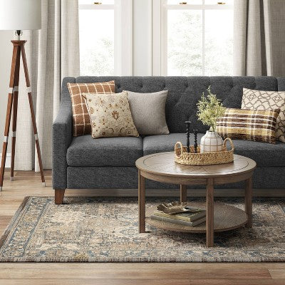  Distressed Persian Woven Rug Brown - Threshold