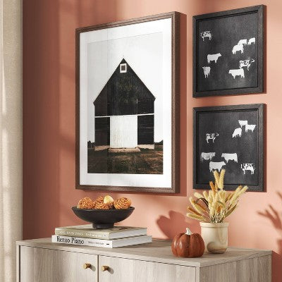  24" X 30" Barn Framed Poster Black - Threshold™: Countryside Elegance, Vintage Artistry