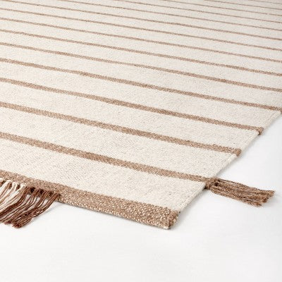  Handwoven Plaid Flat Weave Area Rug Cream/Brown - Threshold™ Designed With Studio McGee
