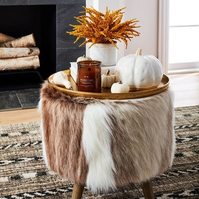  5'x7' Bethel Woven Stripe Rug Cream/Brown/Black - Threshold™: Geometric Medium Pile, Skid-Resistant, Indoor Area Rug