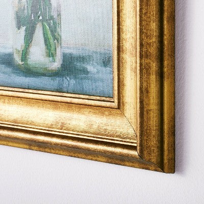  11" X 14" Floral Arrangement Framed Wall Canvas Gold/White - Threshold™ Designed With Studio McGee
