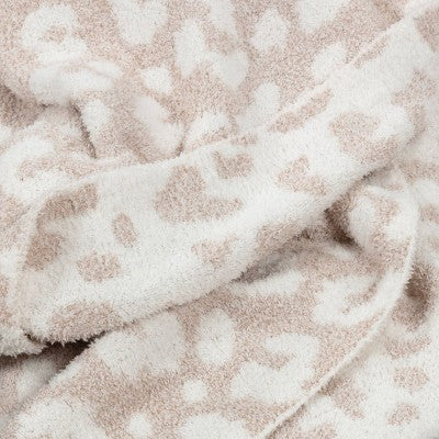  Cozy Feathery Knit Cheetah Throw Blanket Beige - Threshold™