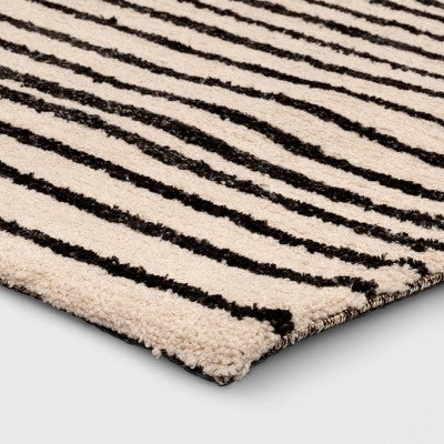  5'x7' Color Blocked Linear Area Rug Tan/Black - Threshold™