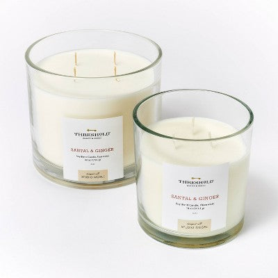  Clear Glass Santal & Ginger Candle White - Threshold™ Designed With Studio McGee